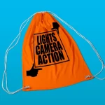 Bolsa mochila de TNT con tirantes de cordón