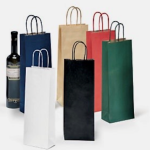 Bolsas de papel con asa torsionada para botellas