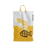 Bolsa de papel con asa pequeña y logo