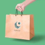 Bolsa de papel kraft personalizada con asa de cordón