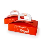 Caja de cartón con cierre de asa para confitería - El Obrador de Ángel